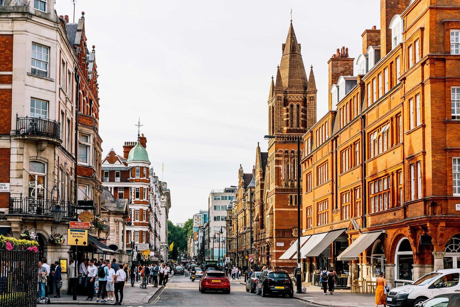 A busy street in Mayfair