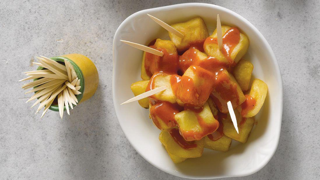 Patatas bravas are made of shallow-fried potato cubes coated in a spicy sauce. (Image credit: 